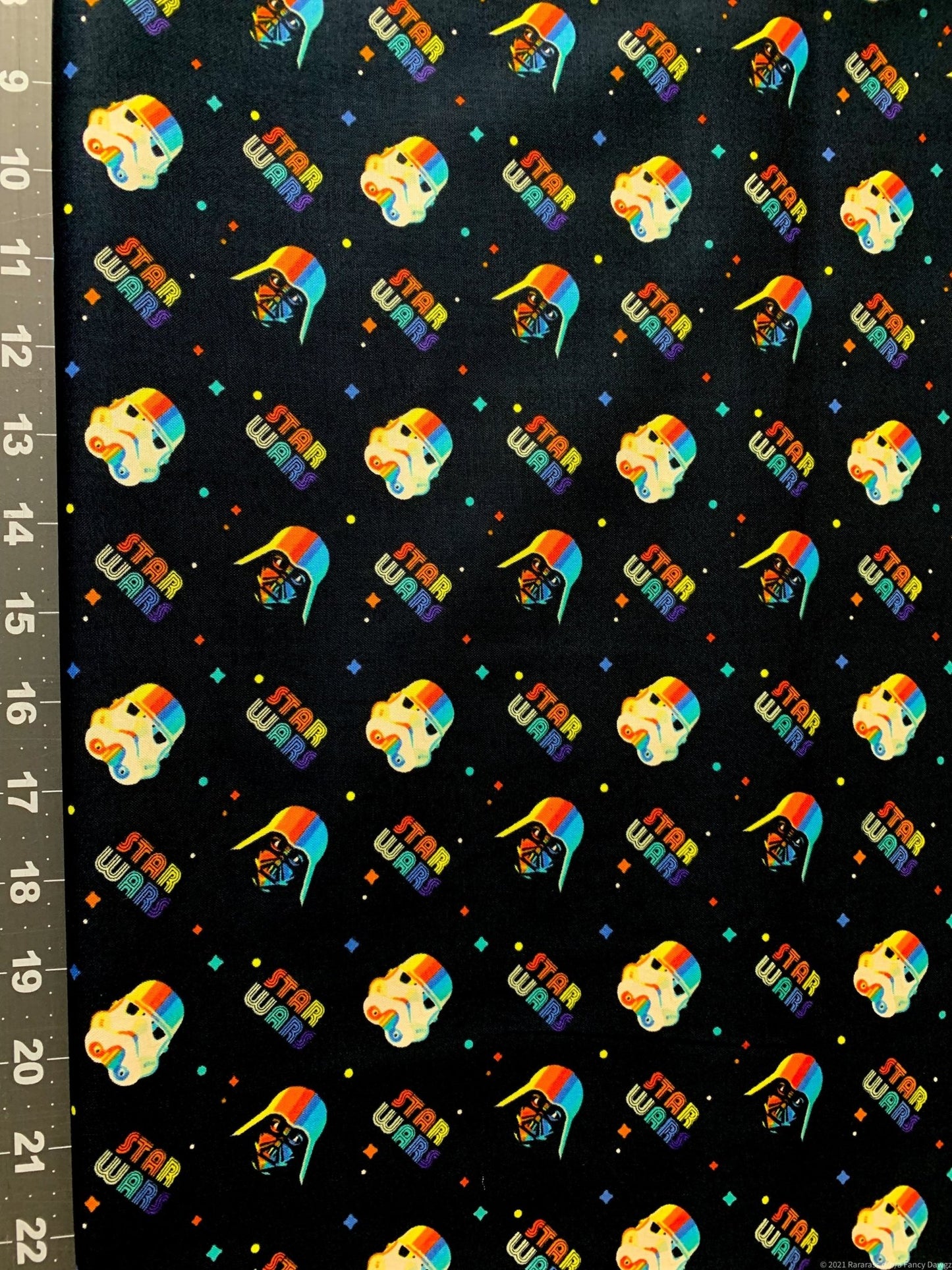 Star Wars fabric Rainbow Clone Helmets - Mary Jo Fabrics