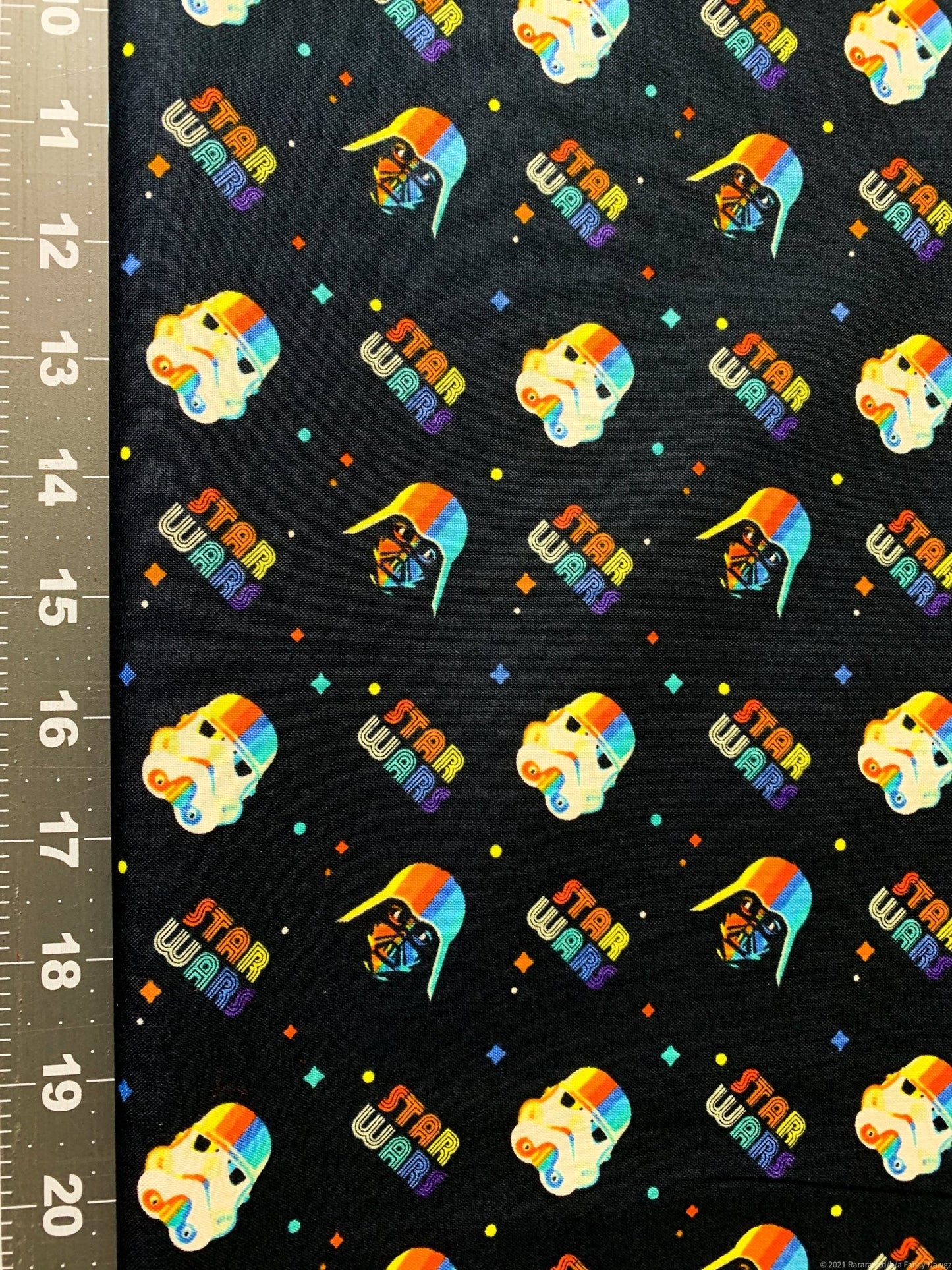 Star Wars fabric Rainbow Clone Helmets - Mary Jo Fabrics