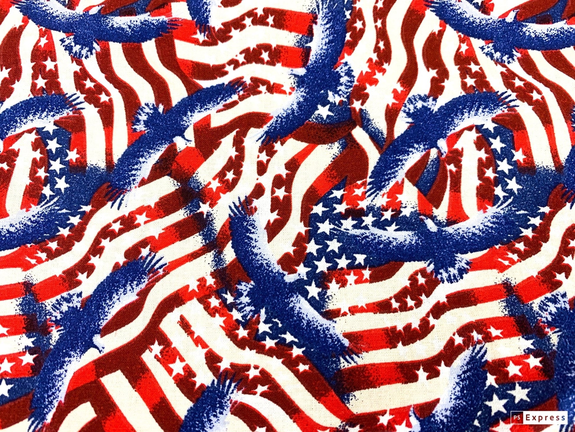 Stars & Stripes Eagles Patriotic fabric 48118 Red White Blue - Mary Jo Fabrics