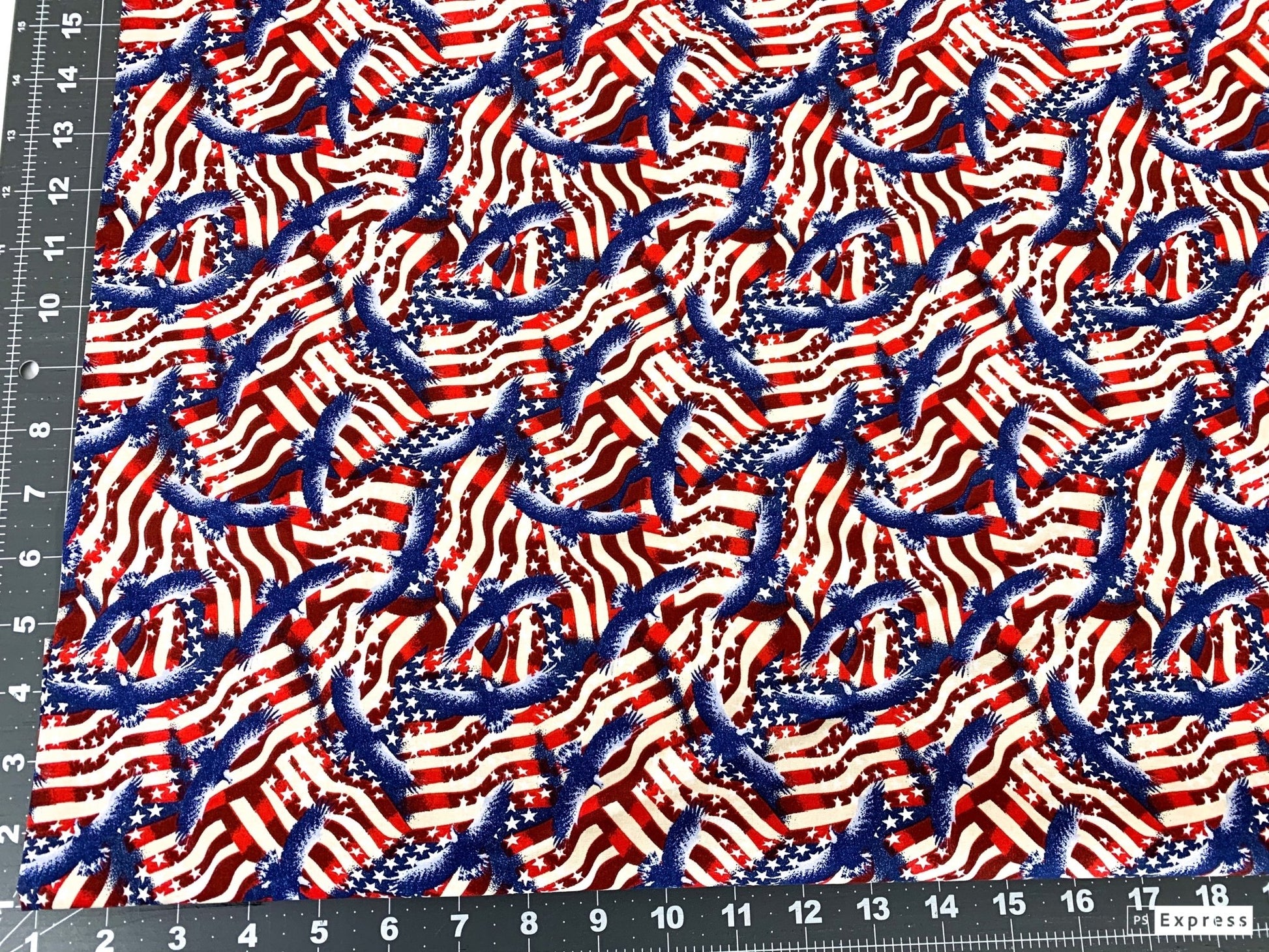 Stars & Stripes Eagles Patriotic fabric 48118 Red White Blue - Mary Jo Fabrics