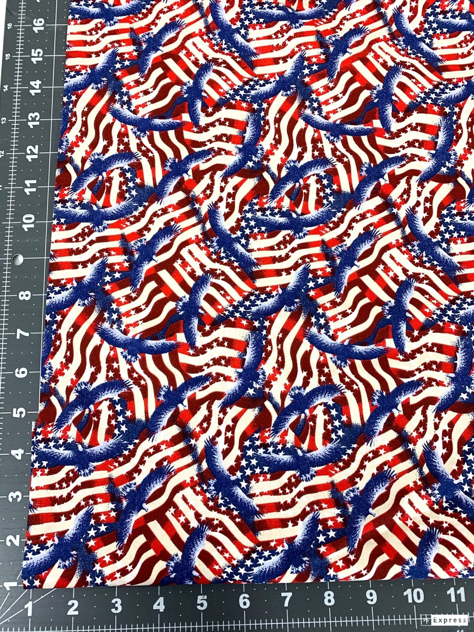 Stars & Stripes Eagles Patriotic fabric 48118 Red White Blue - Mary Jo Fabrics