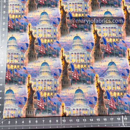 Statue of Liberty Patriotic fabric TK - 2008 - 1C Kinkade - Mary Jo Fabrics
