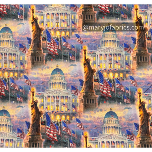 Statue of Liberty Patriotic fabric TK - 2008 - 1C Kinkade - Mary Jo Fabrics