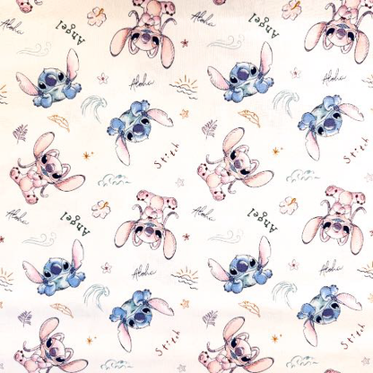 Lilo's Stitch Cotton Fabric 79738 Disney Stitch and Angel Sketch