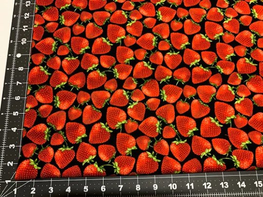 Strawberry Cotton Fabric C7347 Spring fabric Strawberries - Mary Jo Fabrics