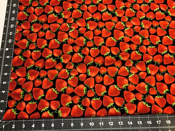 Strawberry Cotton Fabric C7347 Spring fabric Strawberries - Mary Jo Fabrics