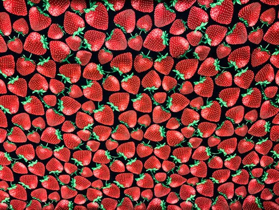 Strawberry Cotton Fabric C7347 Spring fabric Strawberries - Mary Jo Fabrics