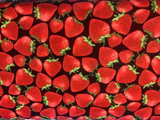 Strawberry Cotton Fabric C7347 Spring fabric Strawberries - Mary Jo Fabrics