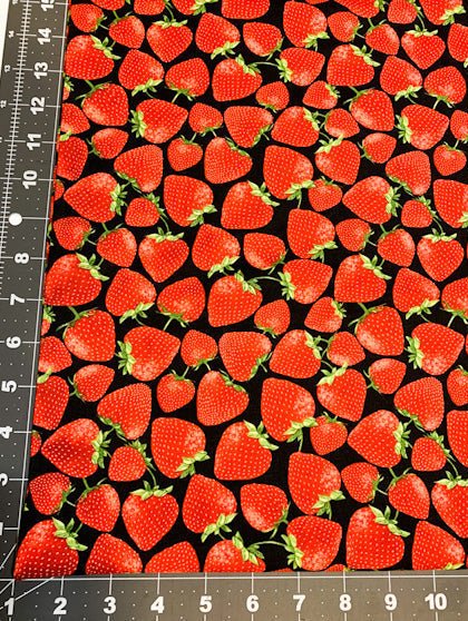 Strawberry Cotton Fabric C7347 Spring fabric Strawberries - Mary Jo Fabrics