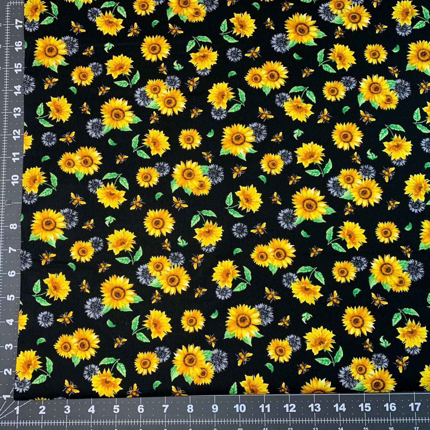 Sunflowers & Honey Bee Cotton Fabric 18664565 Floral - Mary Jo Fabrics
