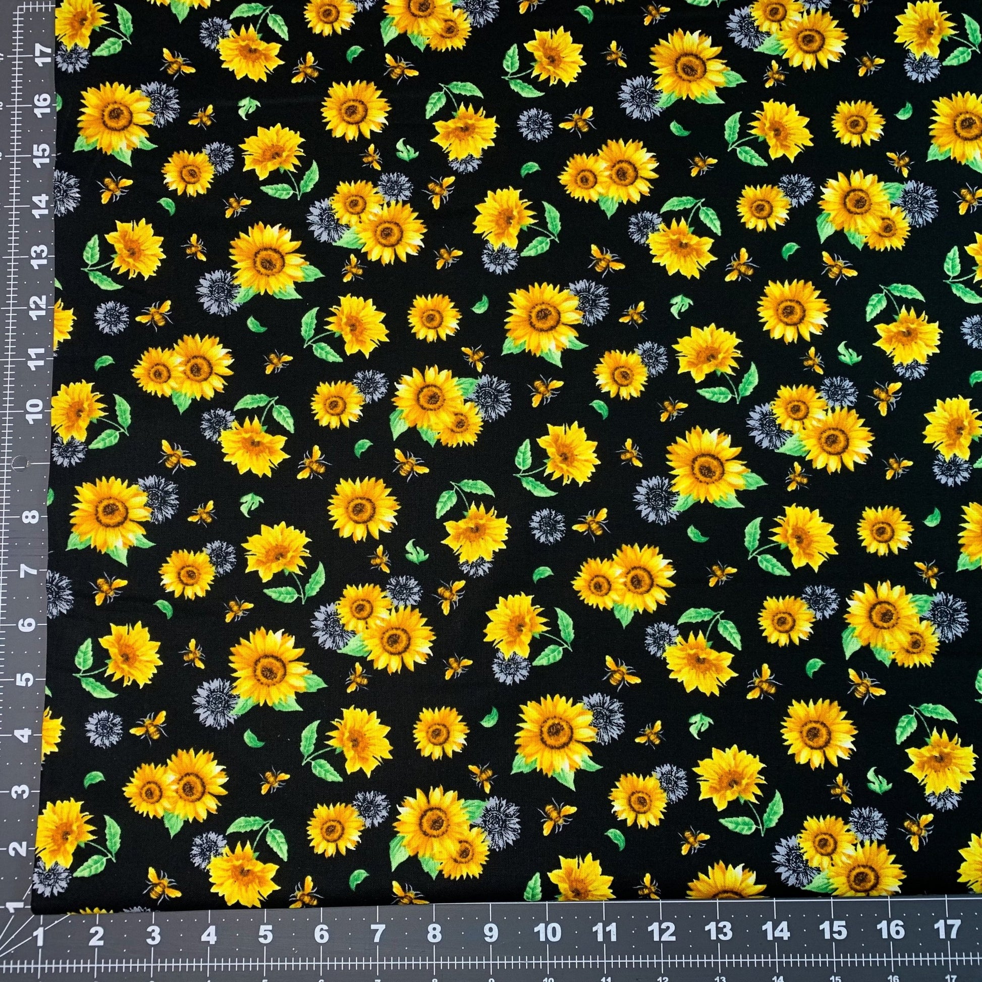 Sunflowers & Honey Bee Cotton Fabric 18664565 Floral - Mary Jo Fabrics