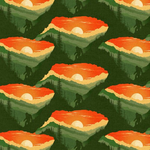 Sunset Bigfoot Cotton Fabric 23817 Legendary Loner - Mary Jo Fabrics