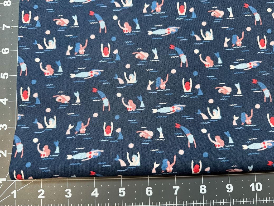 Swimming Mermaid fabric 1761 eclipse mermaids - Mary Jo Fabrics