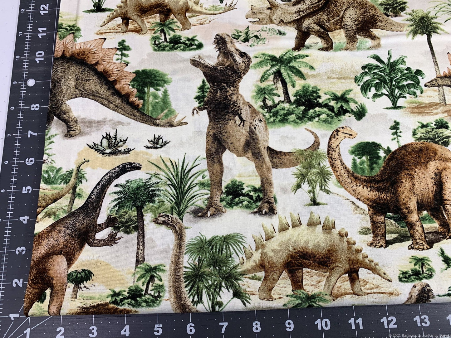 T Rex Dinosaur fabric C7816 Allover Dinosaurs - Mary Jo Fabrics