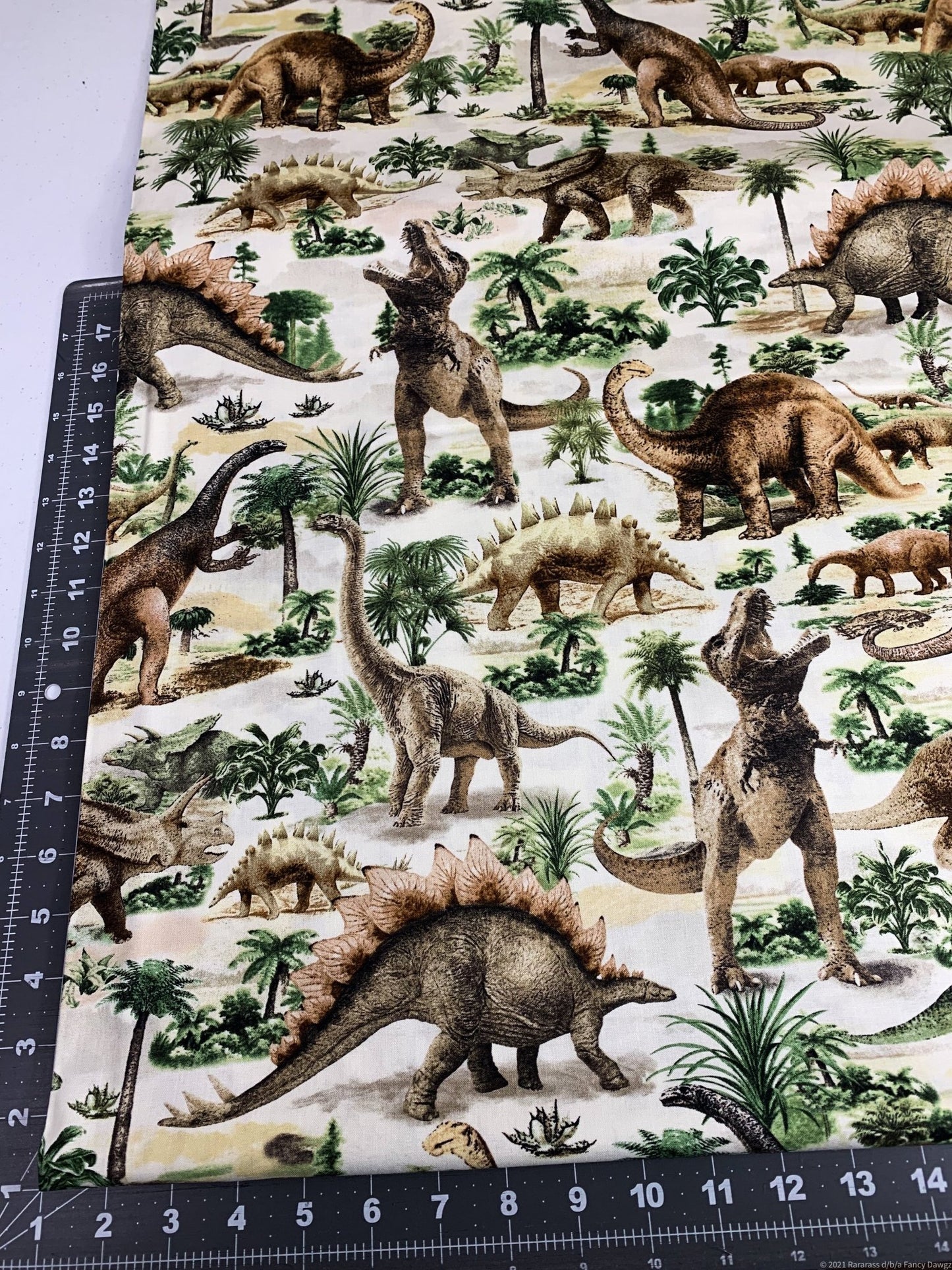 T Rex Dinosaur fabric C7816 Allover Dinosaurs - Mary Jo Fabrics