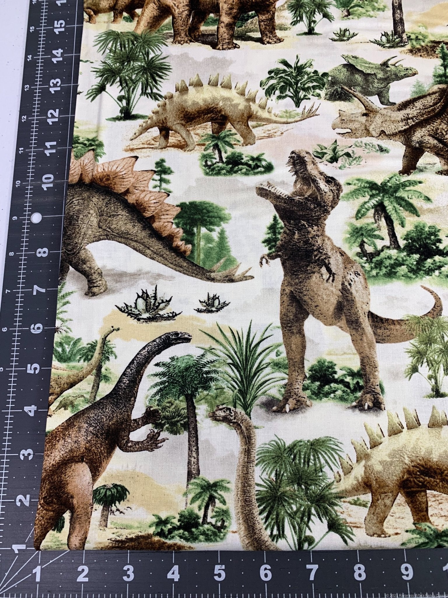 T Rex Dinosaur fabric C7816 Allover Dinosaurs - Mary Jo Fabrics