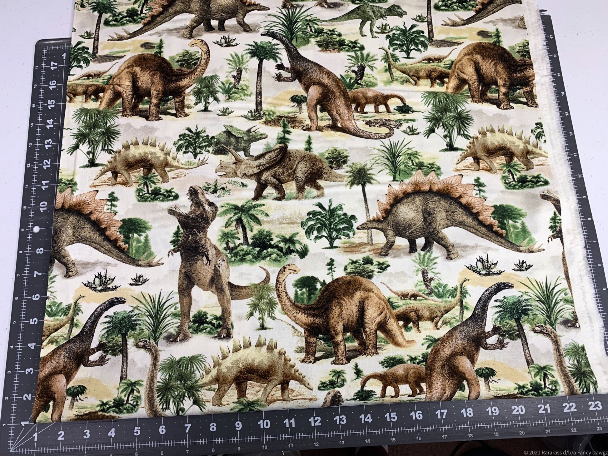 T Rex Dinosaur fabric C7816 Allover Dinosaurs - Mary Jo Fabrics