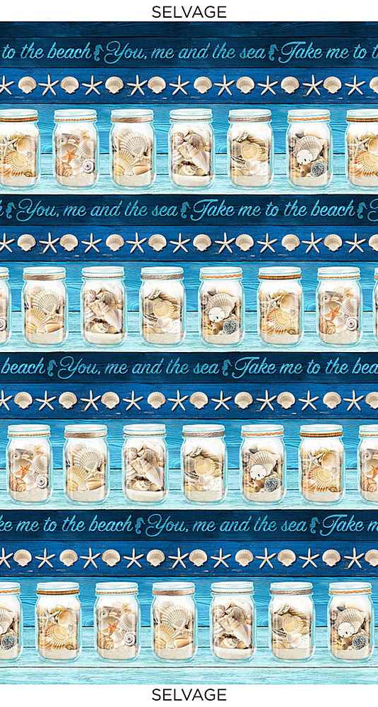 Take Me to the Beach fabric C6745 seashell fabric - Mary Jo Fabrics