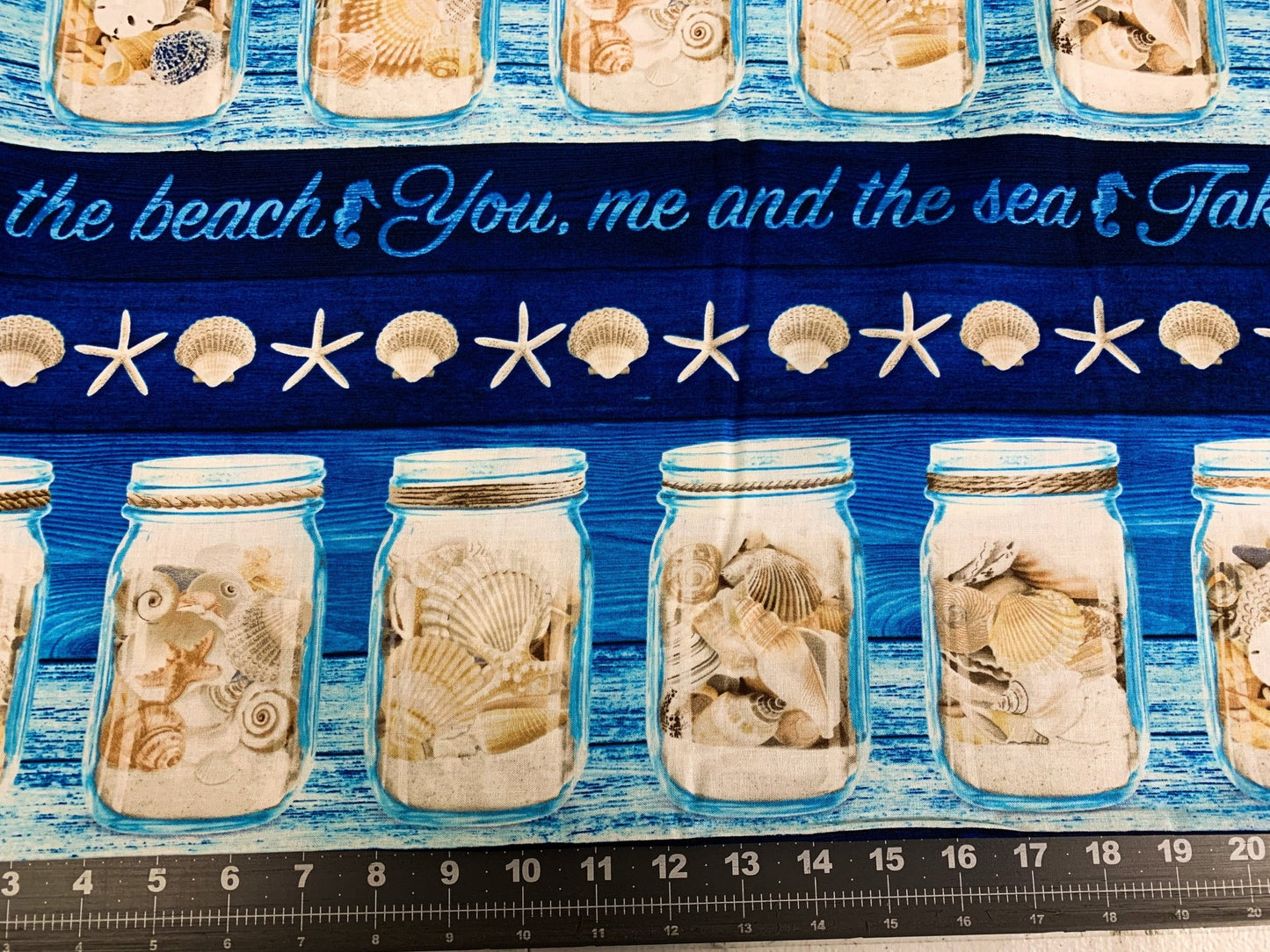 Take Me to the Beach fabric C6745 seashell fabric - Mary Jo Fabrics