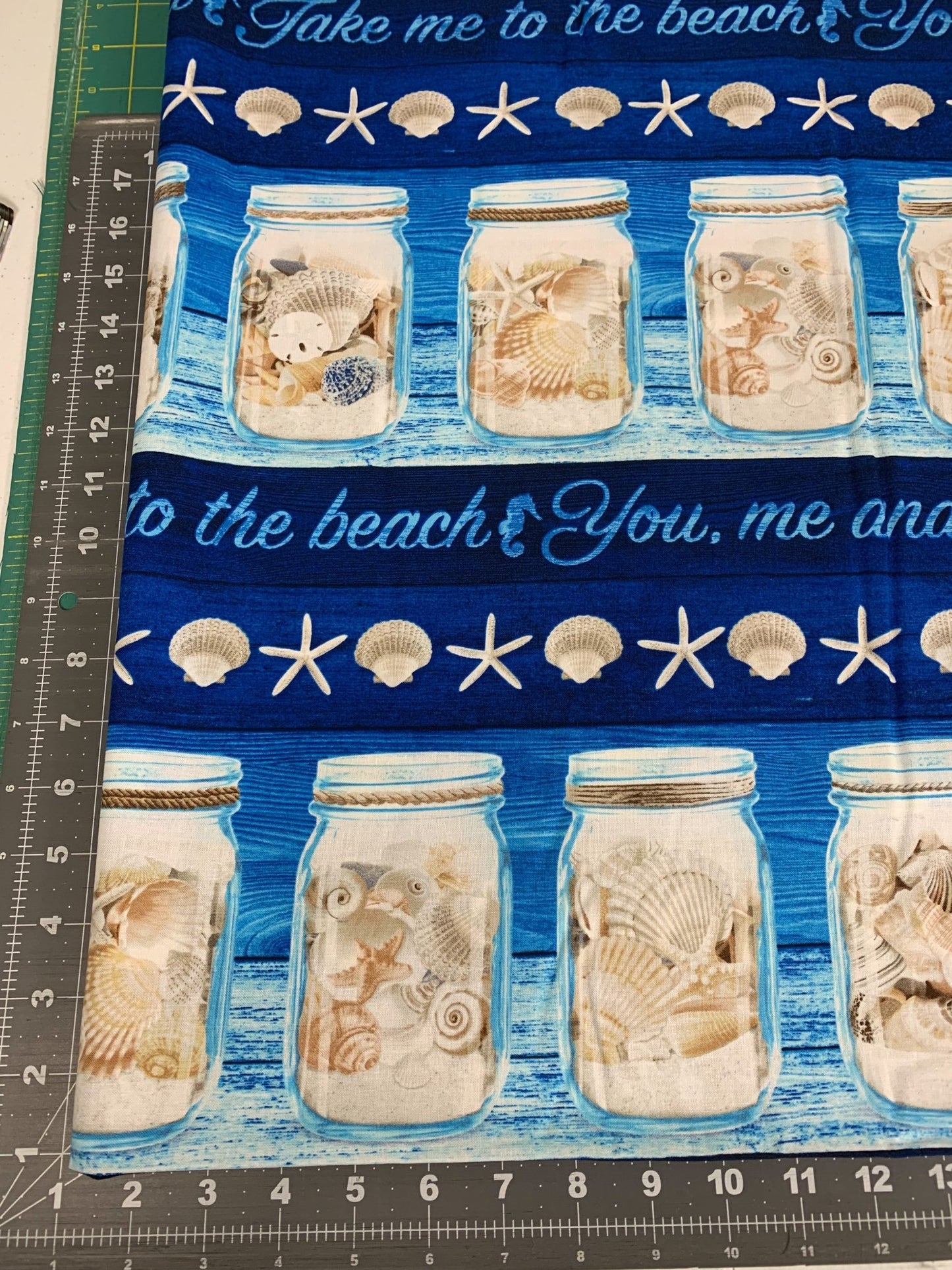 Take Me to the Beach fabric C6745 seashell fabric - Mary Jo Fabrics