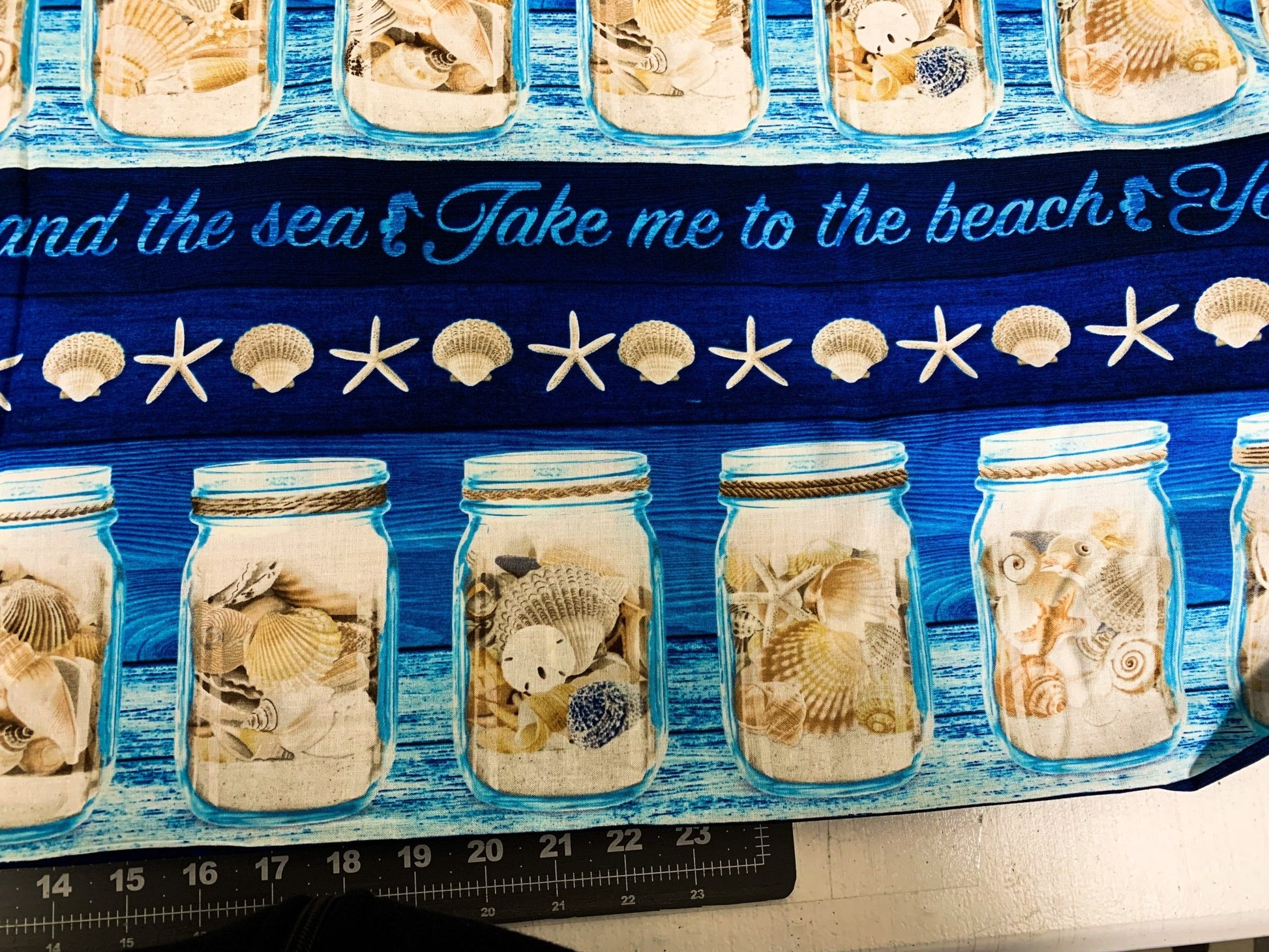 Take Me to the Beach fabric C6745 seashell fabric - Mary Jo Fabrics