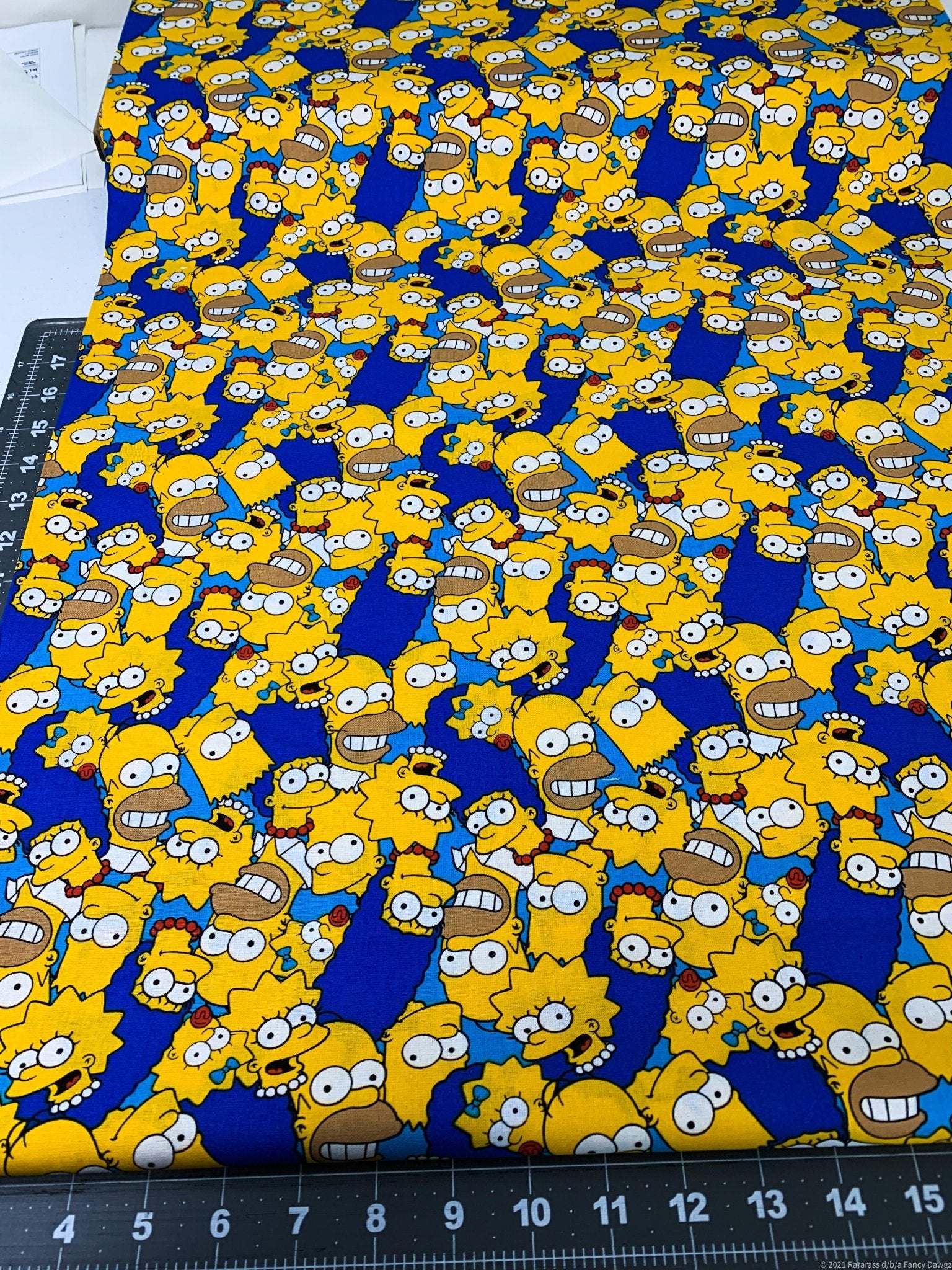 The Simpsons fabric 74550 Y Bart Simpson Head Toss - Mary Jo Fabrics