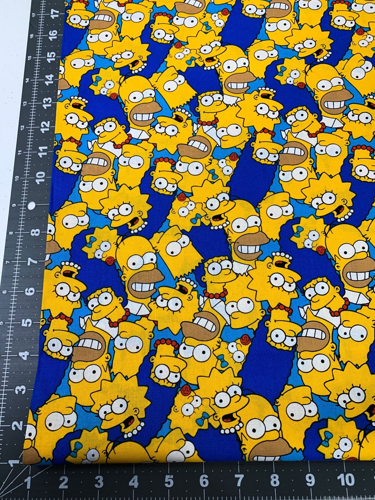 The Simpsons fabric 74550 Y Bart Simpson Head Toss - Mary Jo Fabrics