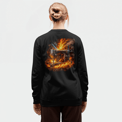 This Sewing Machine is on Fire Sweatshirt - Great to Wear while Sewing - Mary Jo Fabrics
