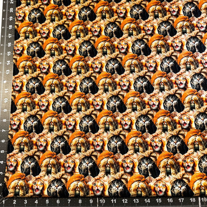 Three Wise Cats Cotton Fabric 24208 See no Evil Cats - Mary Jo Fabrics