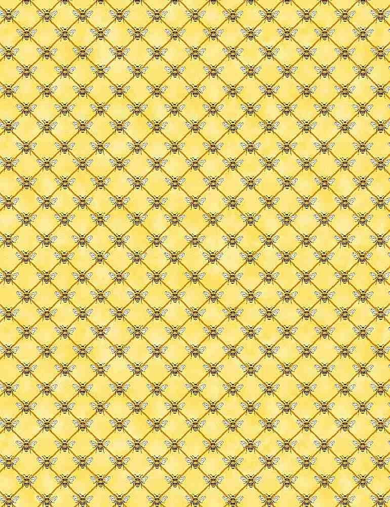 Tiny Gold Bee fabric CD1358 Honeycomb fabric - Mary Jo Fabrics