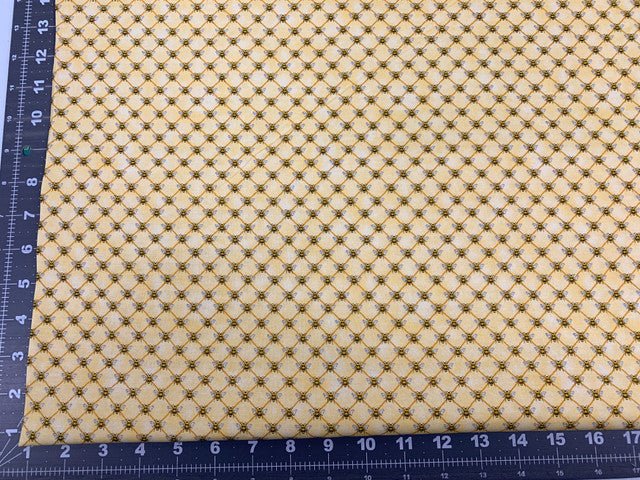 Tiny Gold Bee fabric CD1358 Honeycomb fabric - Mary Jo Fabrics