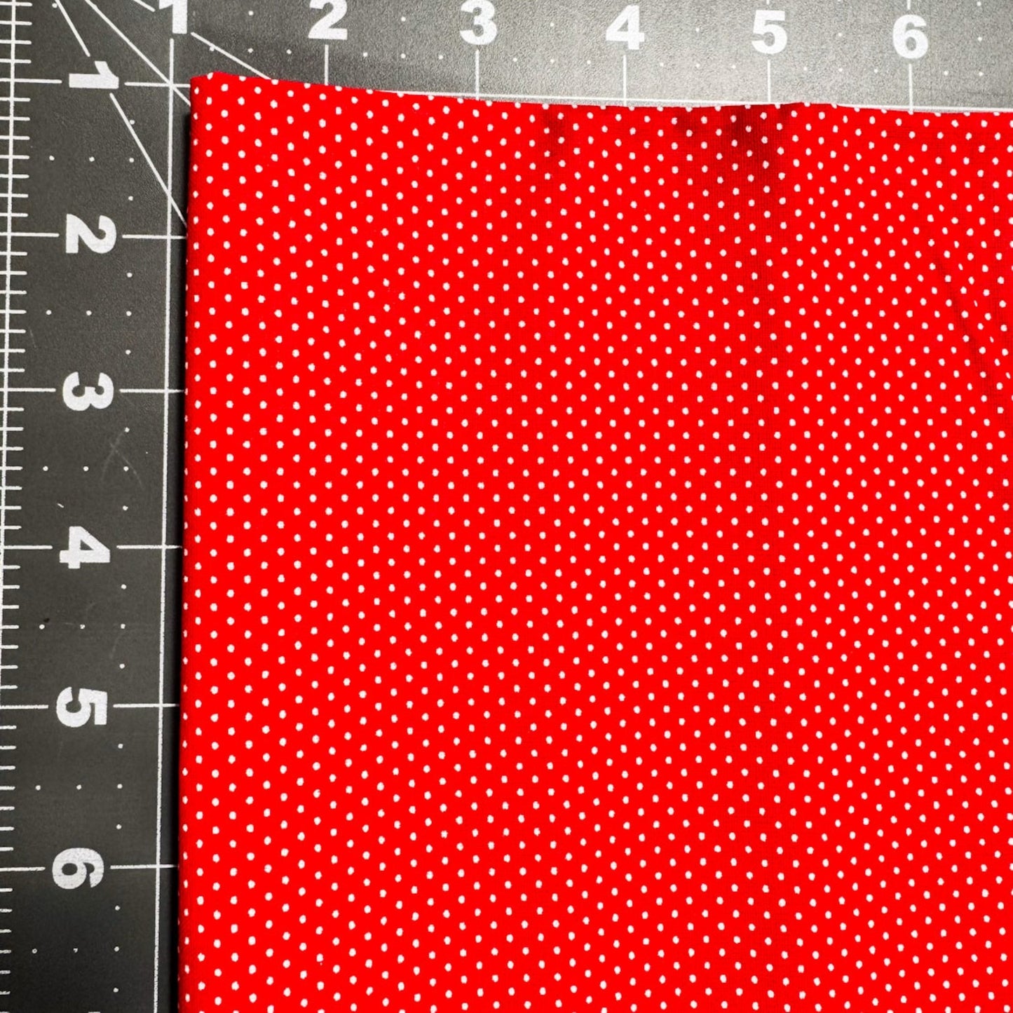 Tiny White Polka Dots Cotton fabric 1948 Lipstick Red - Mary Jo Fabrics