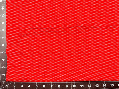 Tiny White Polka Dots Cotton fabric 1948 Lipstick Red - Mary Jo Fabrics