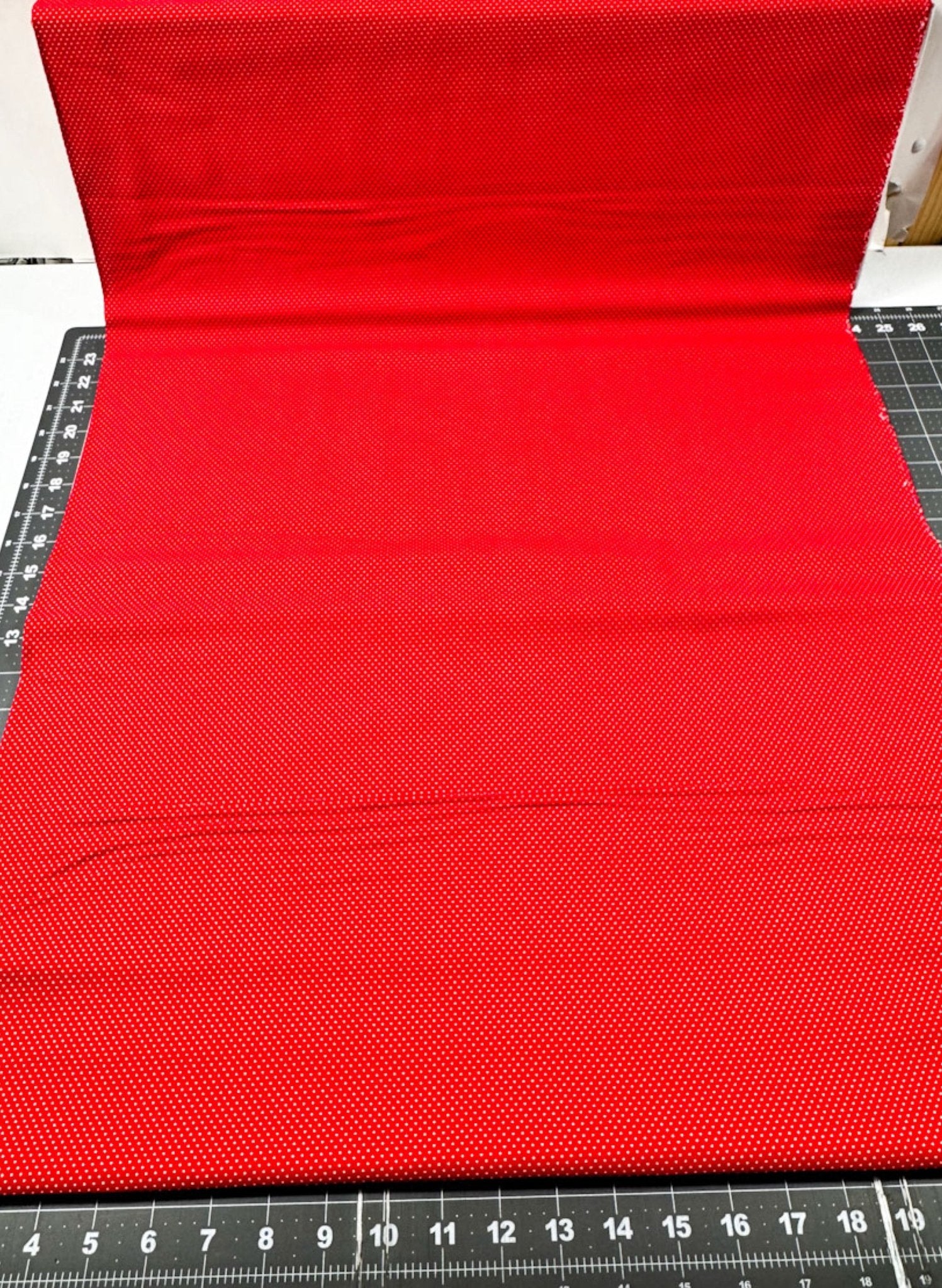 Tiny White Polka Dots Cotton fabric 1948 Lipstick Red - Mary Jo Fabrics