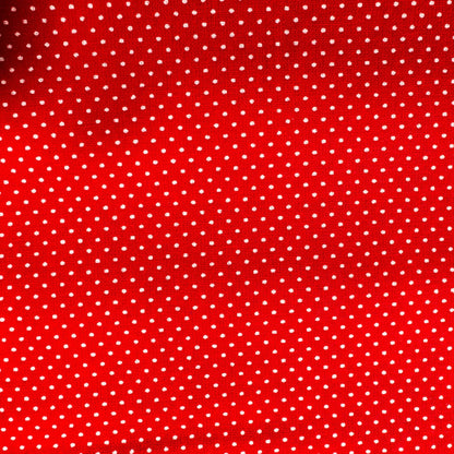 Tiny White Polka Dots Cotton fabric 1948 Lipstick Red - Mary Jo Fabrics