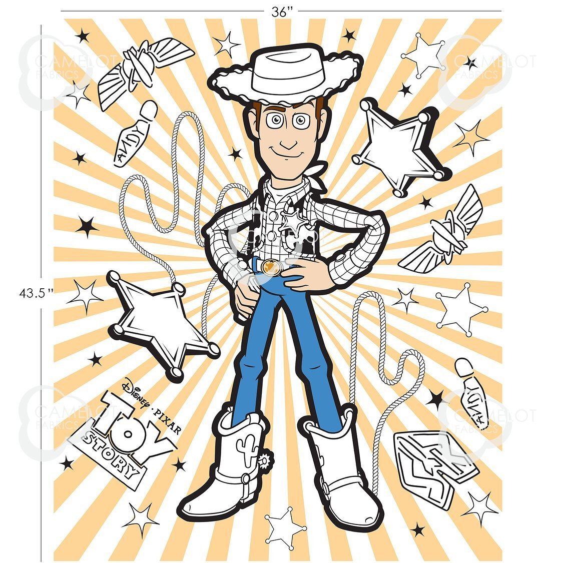 Toy Story Woody Quilt Panel 85410108P Color Me Pixar - Mary Jo Fabrics