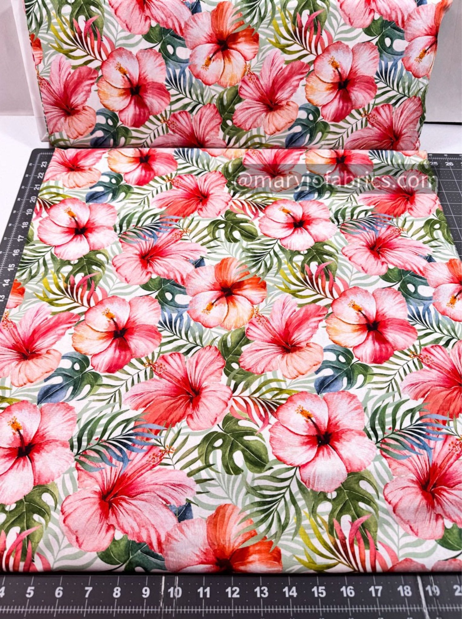 Tropical Blush Floral Fabric DX4497 Hibiscus Flower Fabric - Mary Jo Fabrics