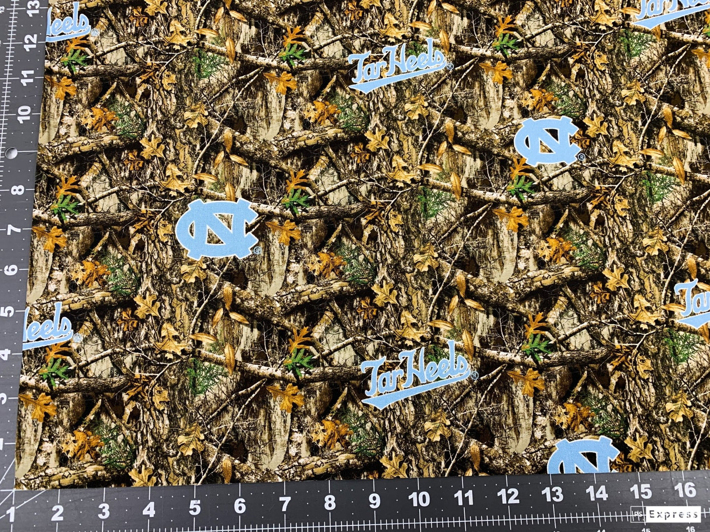 UNC Tarheel Camo fabric UNC Cotton fabric camouflage - Mary Jo Fabrics