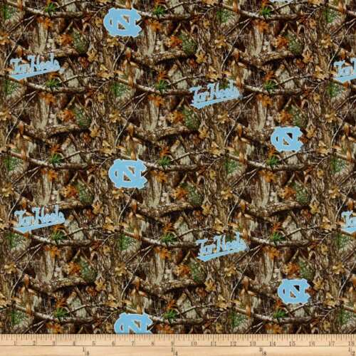 UNC Tarheel Camo fabric UNC Cotton fabric camouflage - Mary Jo Fabrics