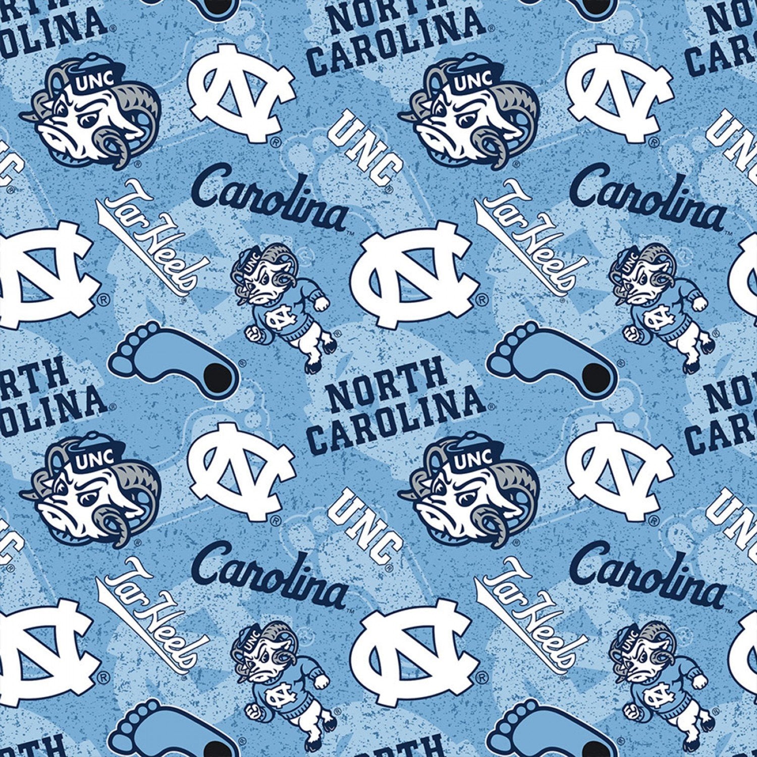 UNC Tarheel fabric NC1178 Ramses UNC fabric North Carolina - Mary Jo Fabrics