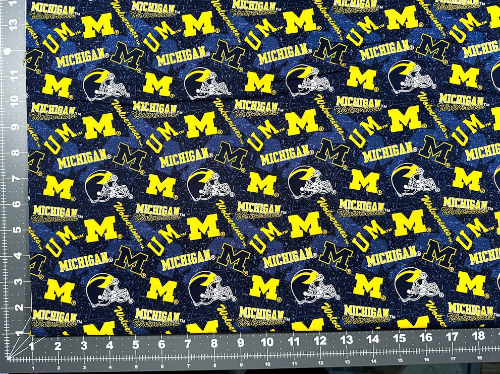 University of Michigan cotton fabric 1178 Wolverines fabric - Mary Jo Fabrics