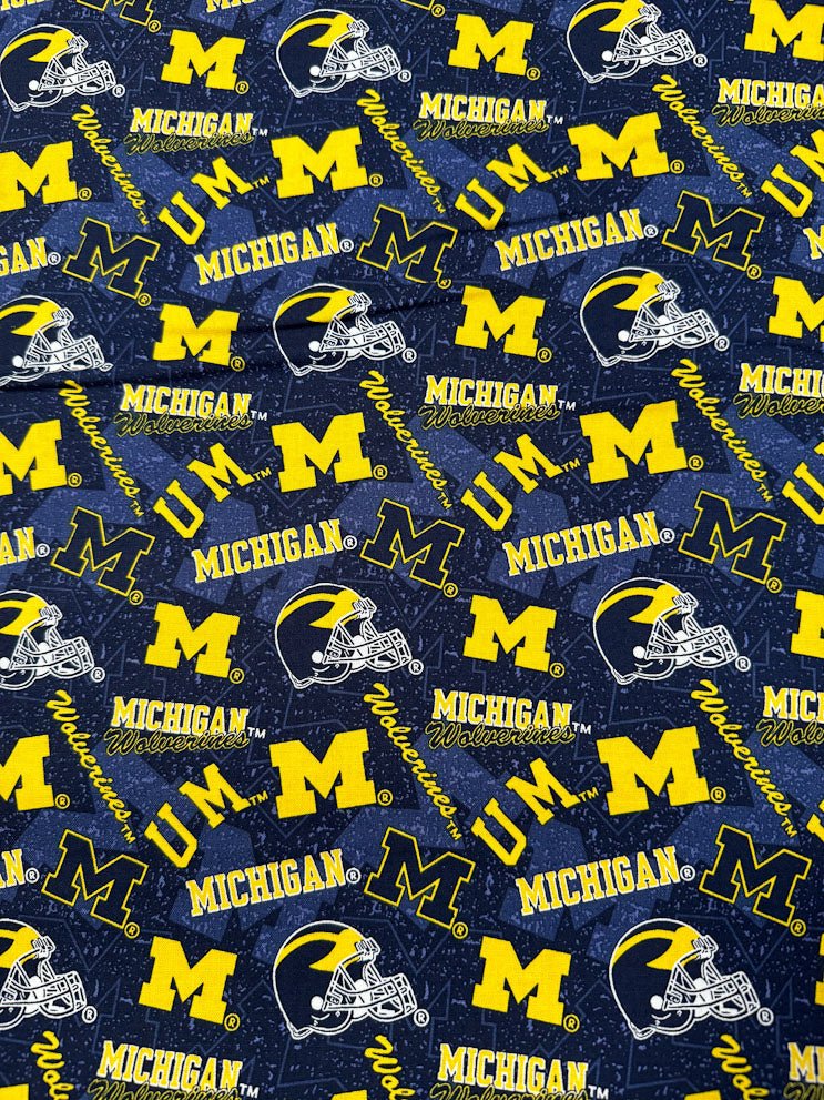 University of Michigan cotton fabric 1178 Wolverines fabric - Mary Jo Fabrics