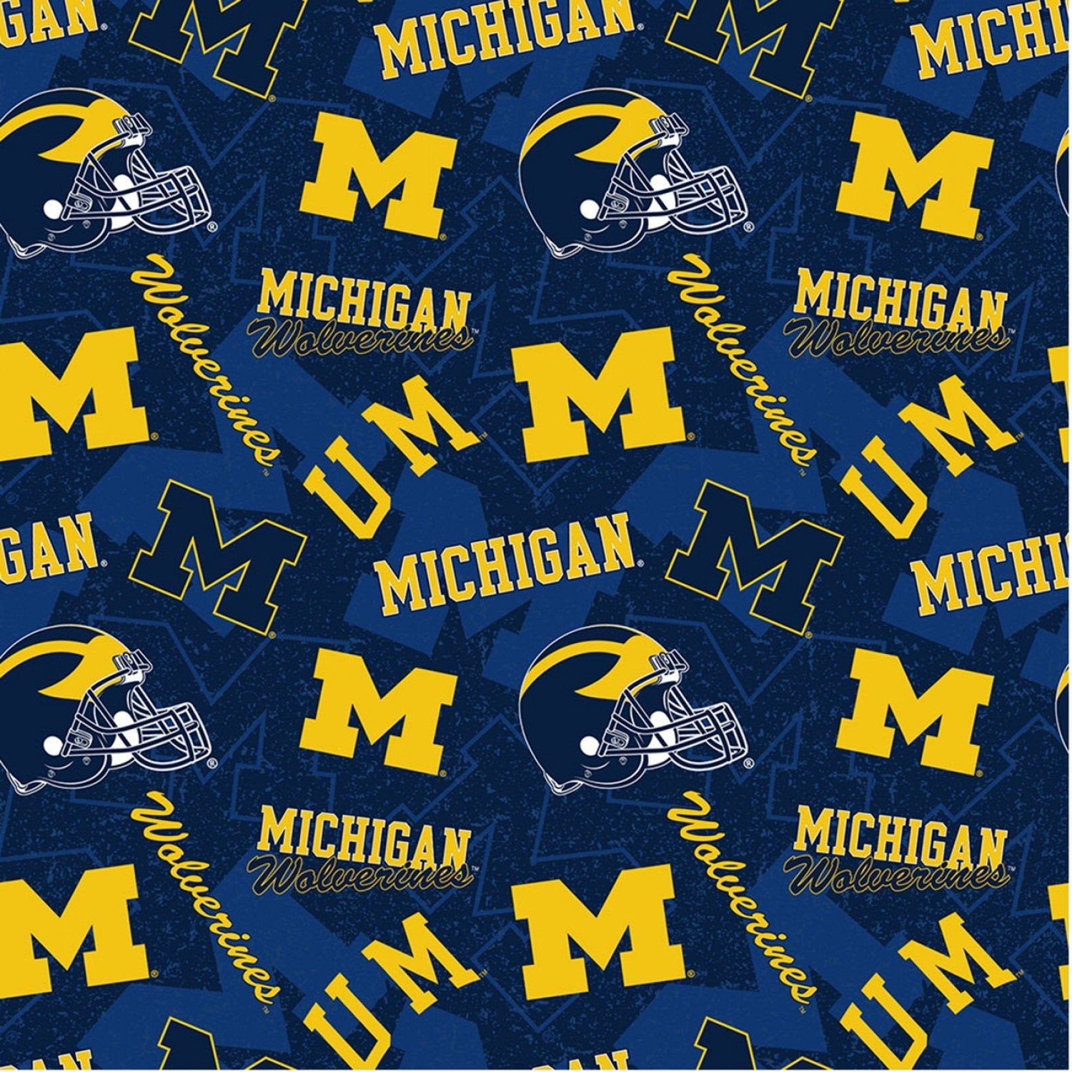 University of Michigan cotton fabric 1178 Wolverines fabric - Mary Jo Fabrics