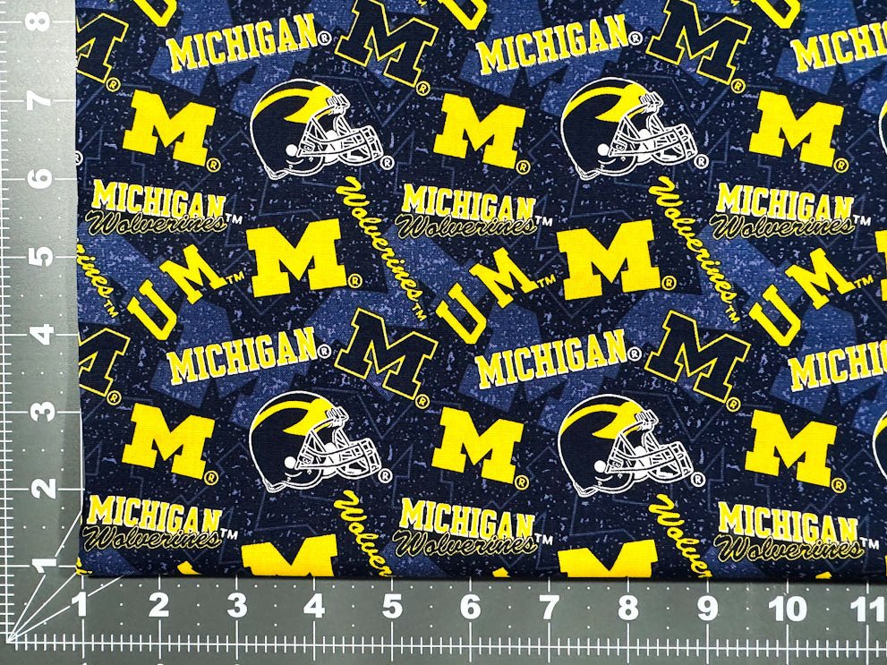 University of Michigan cotton fabric 1178 Wolverines fabric - Mary Jo Fabrics