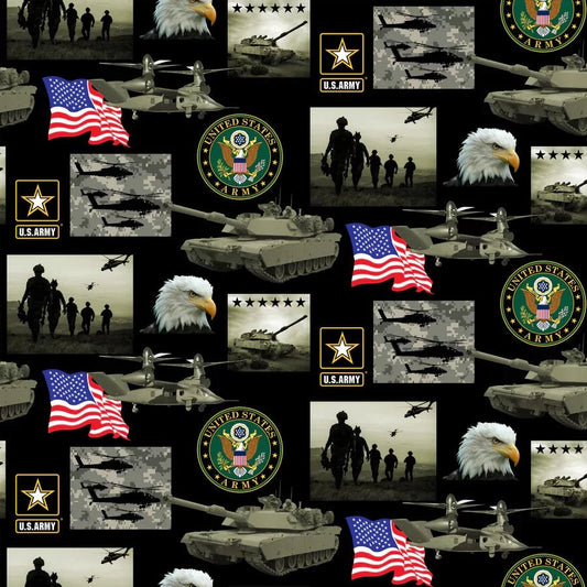 US Army fabric 021A Military Army Cotton Fabric 44in - Mary Jo Fabrics