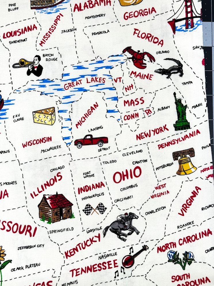 USA States Travel fabric Hobby fabric - Mary Jo Fabrics