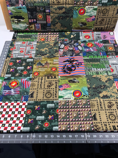 USMC Marine Corps fabric 1363M Military Cheater Quilt - Mary Jo Fabrics