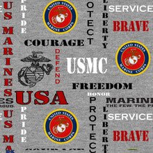 USMC Marine Corps fabric Grey Military cotton fabric - Mary Jo Fabrics