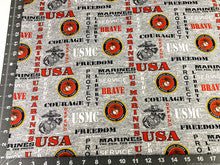 USMC Marine Corps fabric Grey Military cotton fabric - Mary Jo Fabrics