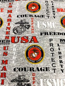 USMC Marine Corps fabric Grey Military cotton fabric - Mary Jo Fabrics